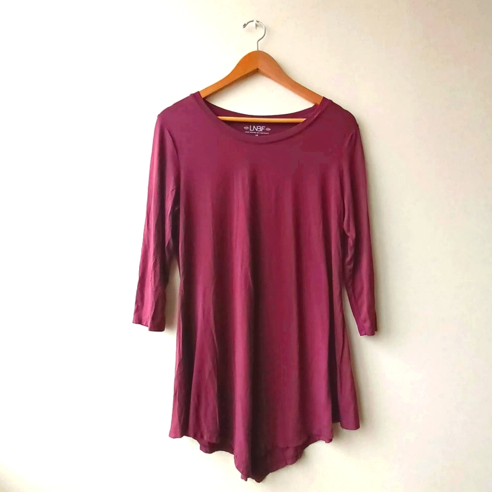 Maroon LNBF "Leave Nothing But Footprints" Long Sleeve Tunic